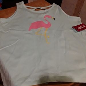 NWT -- FLAMINGO   CROSS BACK TANK. GIRLS SIZE  7/8
